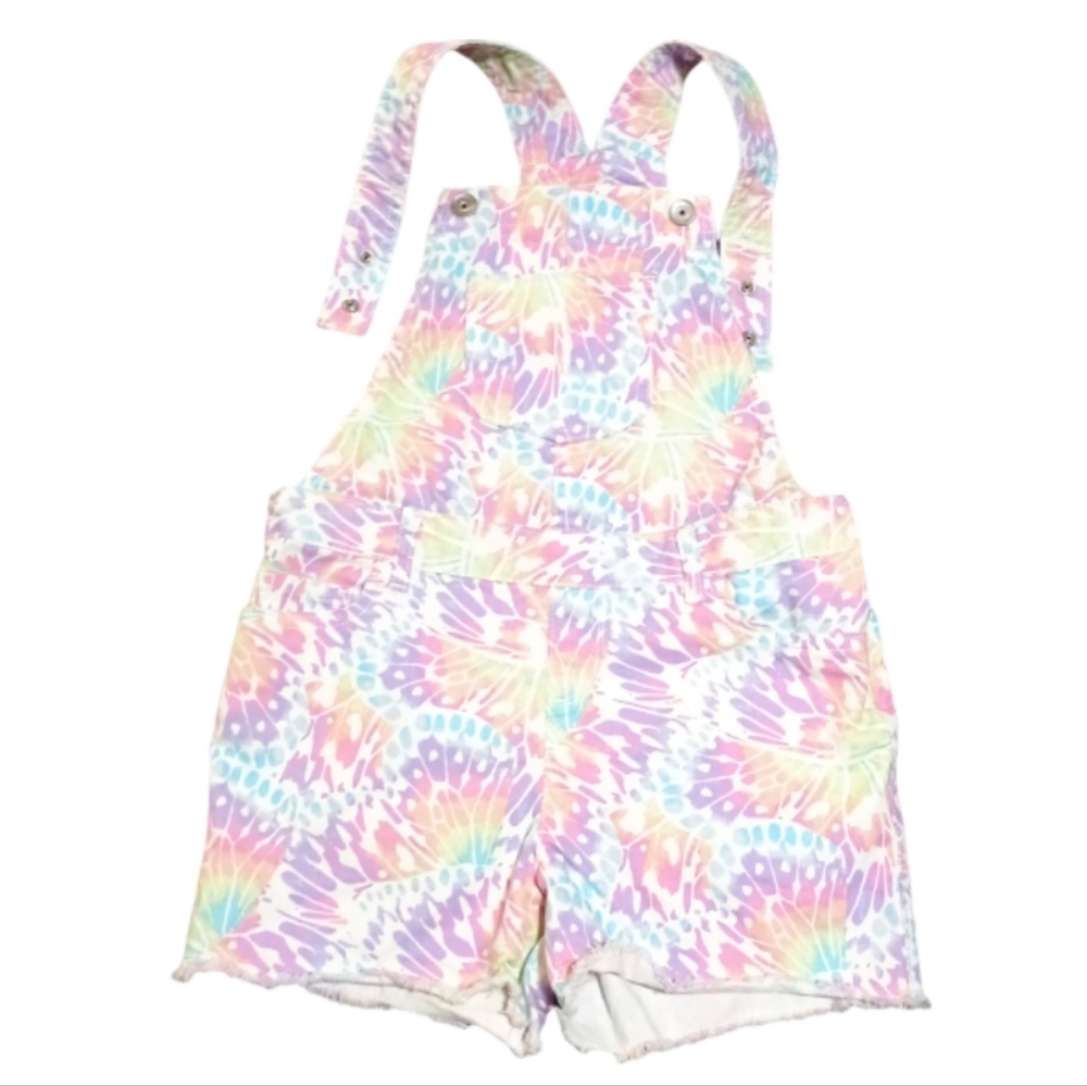 The Children's Place Pastel Rainbow Tie-Dye Short Overalls